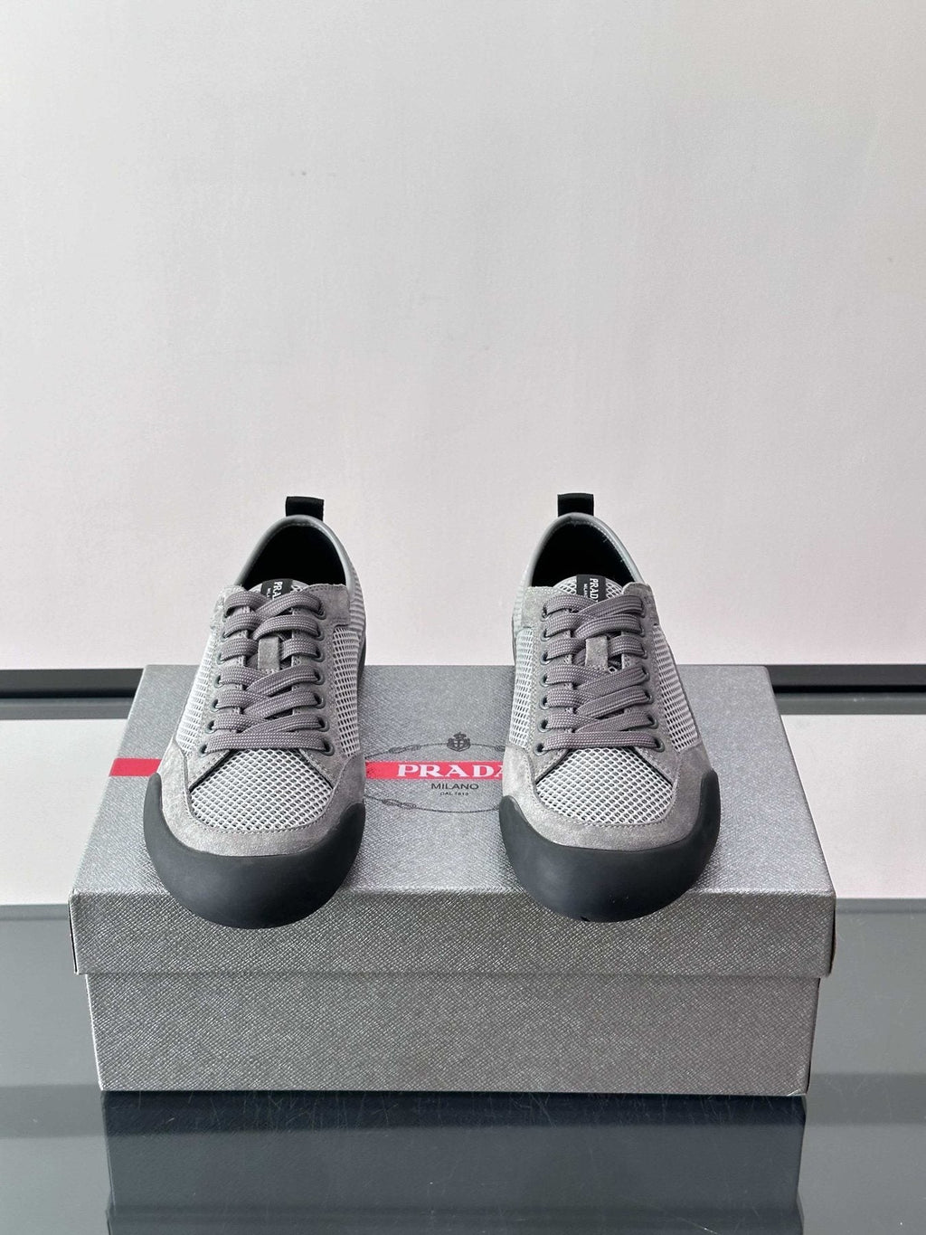 Prada Men's Low-Top Perforated Sneakers